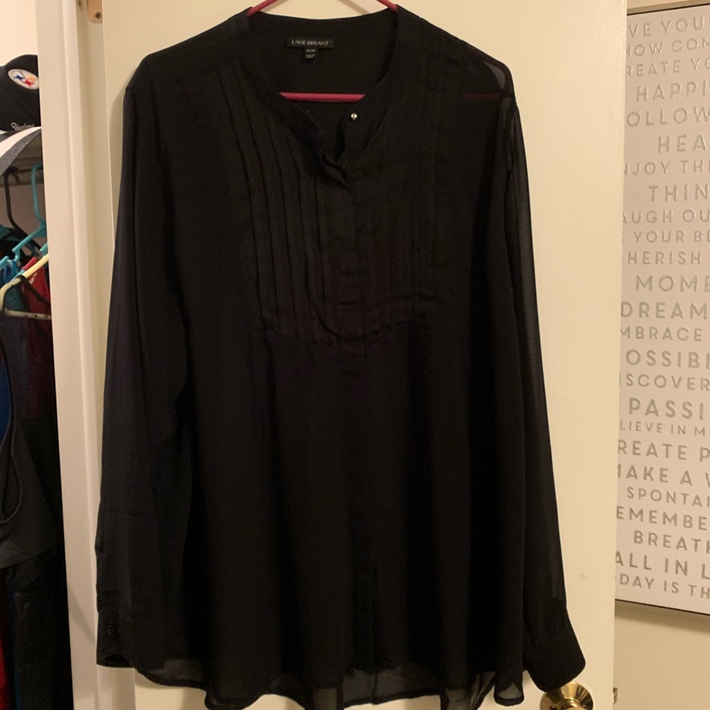 Plus Size Black Tuxedo Shirt